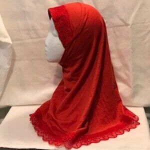 Girls 1 Piece Instant Hijab RED